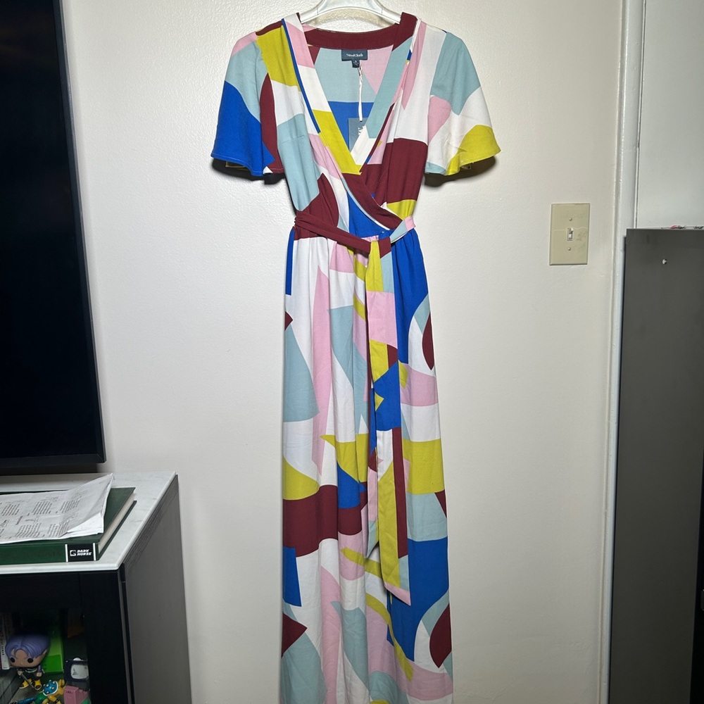 Modcloth Multicolor Geometric Maxi Dress